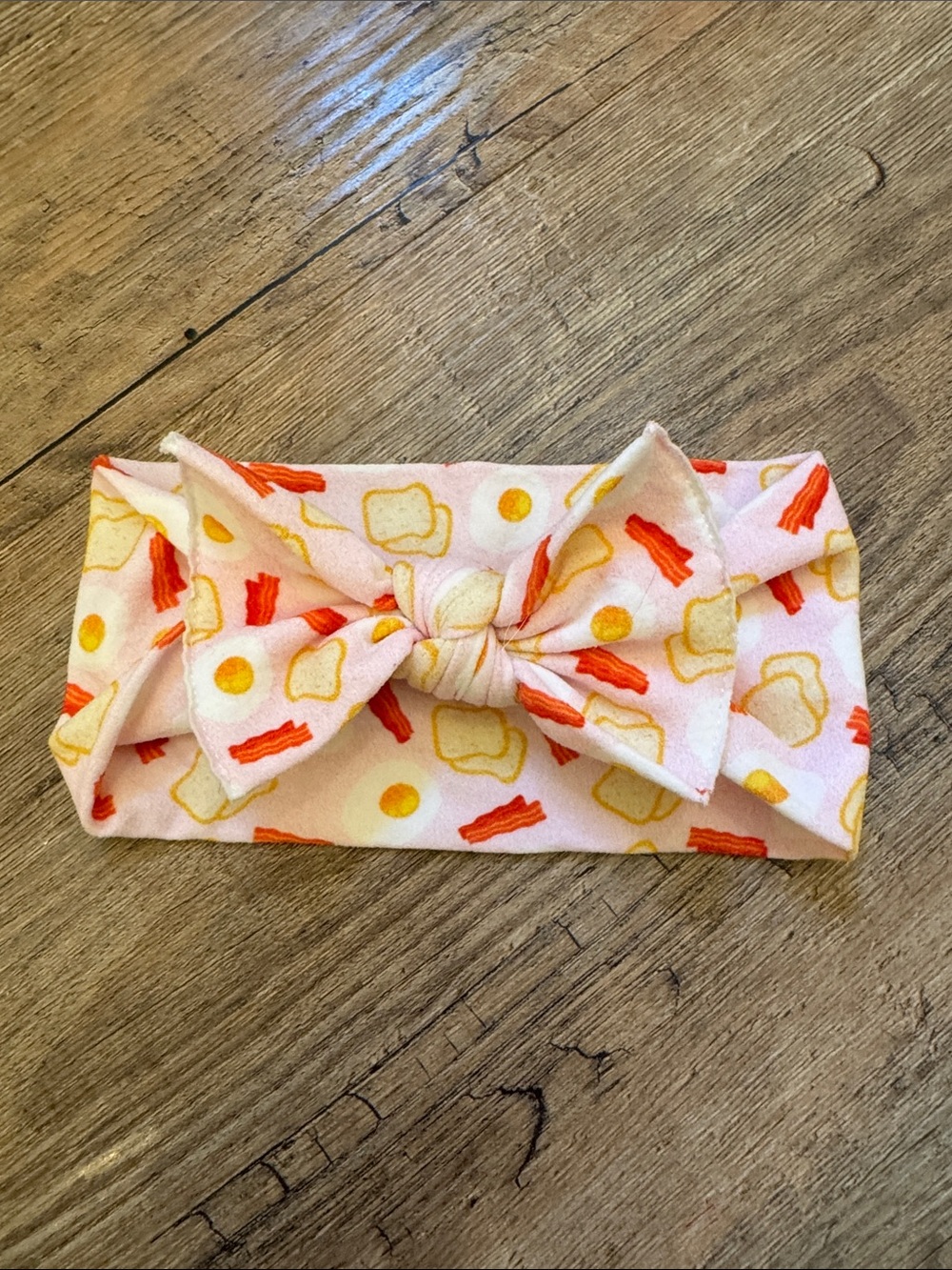 Breakfast Print Knot Bow Headband for Kids - Pink